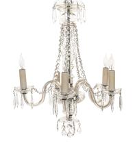 A Georgian Style Cut Glass Six-Light Chandelier