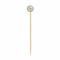 Diamond and Yellow Gold Stick Pin