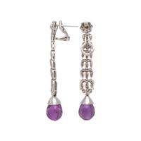 DIAMOND AND AMETHYST EARCLIPS