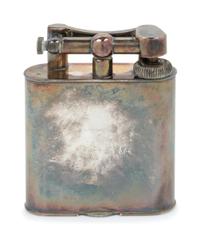 A Dunhill Silver-Plate Lift-Arm Table Lighter