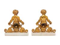 A Pair of Louis XV Gilt Bronze Figural Bookends