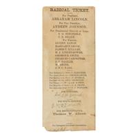 [LINCOLN-JOHNSON CAMPAIGN]. An election ballot for the "Radical Ticket." Missouri: n.p., 1864.