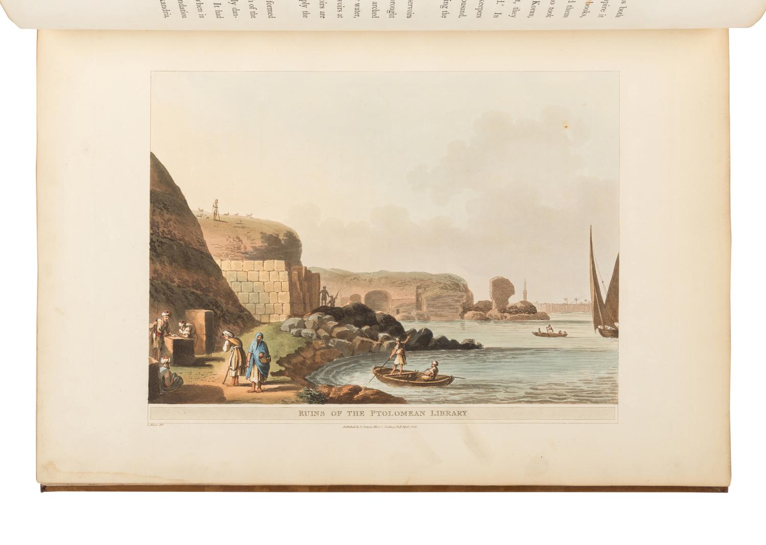 MAYER, Luigi (d. 1803). [General title:] Views in Egypt, Palestine and Other Parts of the Ottoman Empire . Comprising: Views in Egypt . -- Views in the Ottoman Empire , chiefly in Caramania . -- Views in Palestine. London: T. Bensley for R. Bowyer, 1801-1803-1804 [plates watermarked 1801 or earlier.]