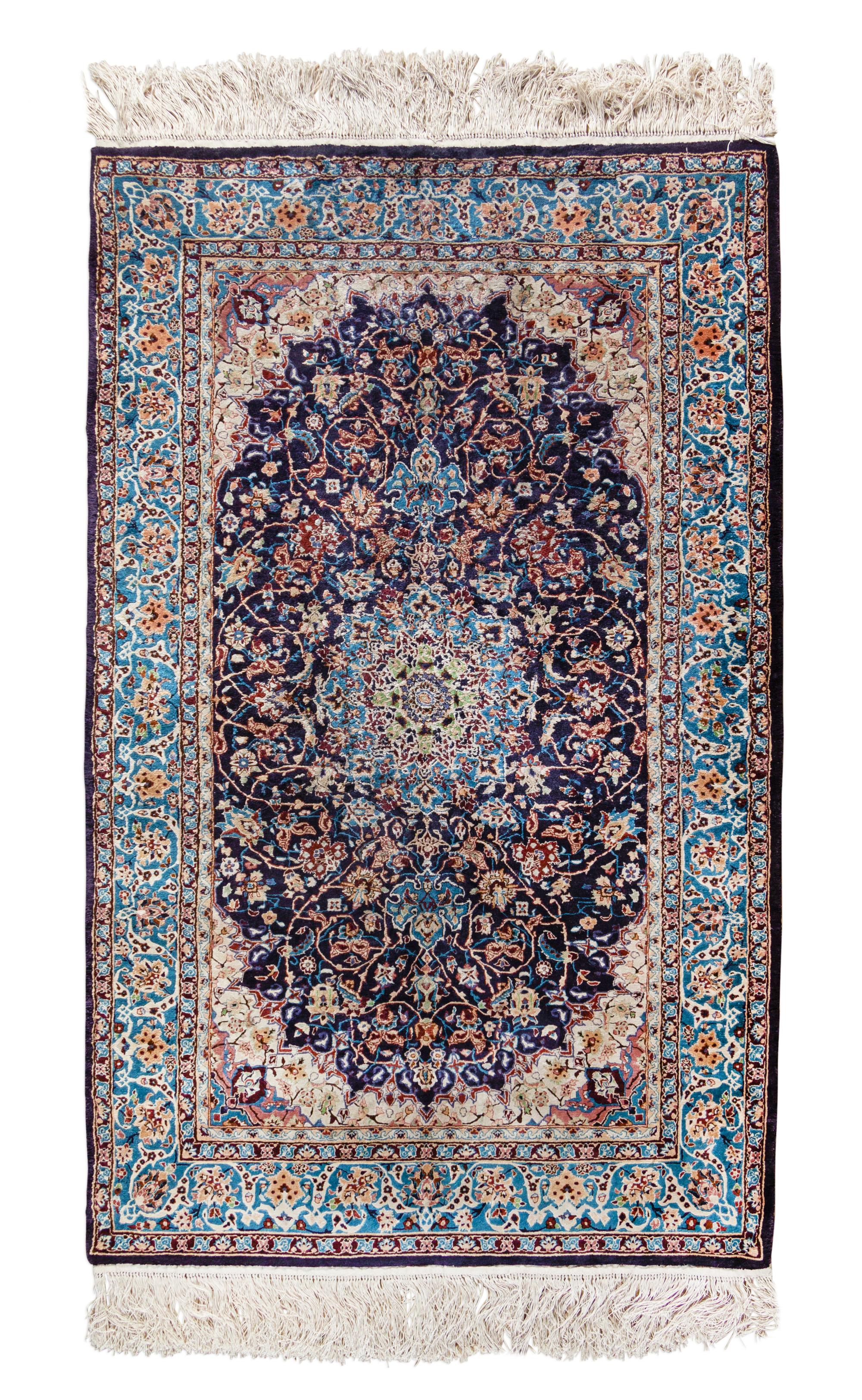 A Sino-Kashan Silk Rug