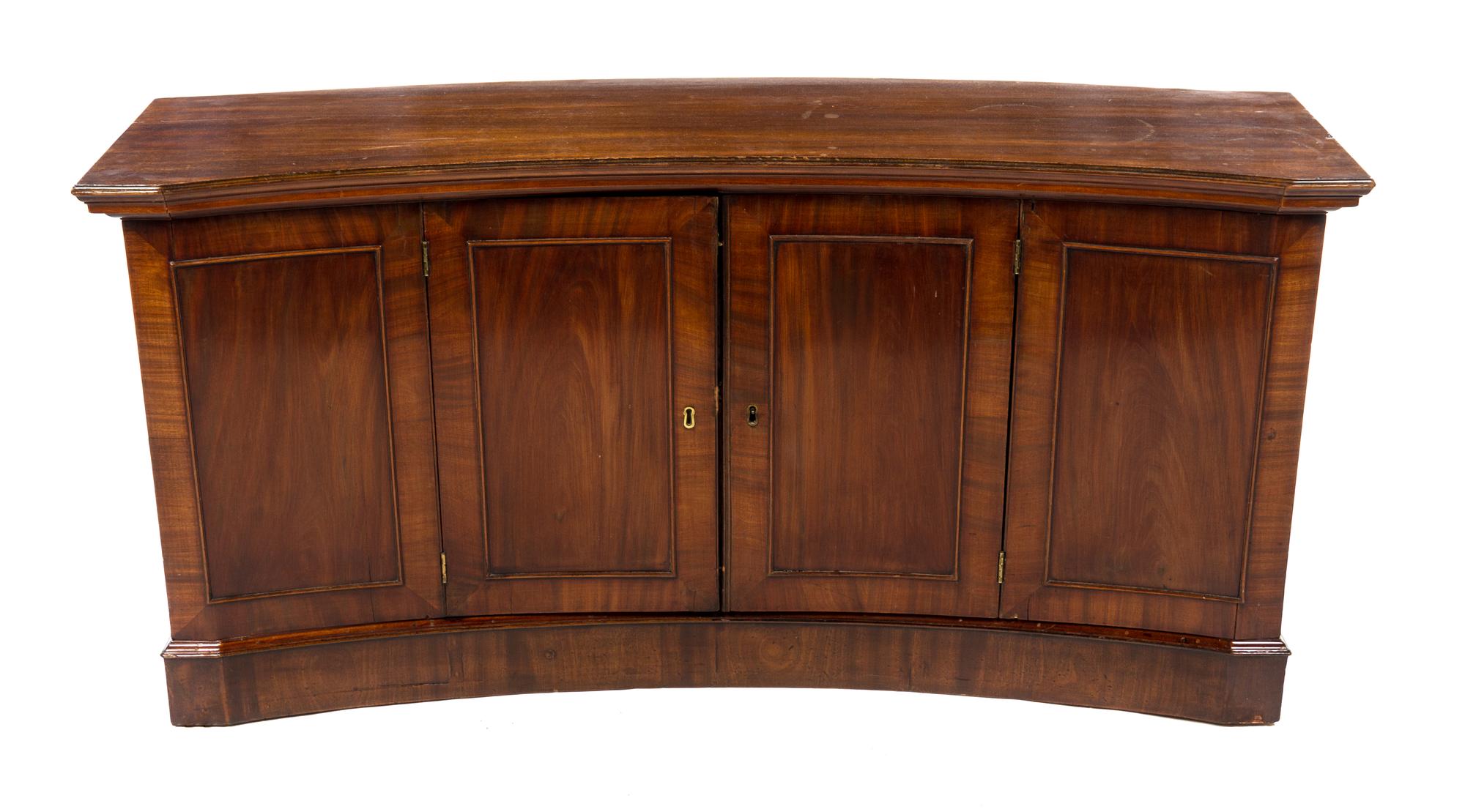 A Regency Mahogany Console Cabinet Height 28 x width 57 x depth 16 inches. — 19TH CENTURY
