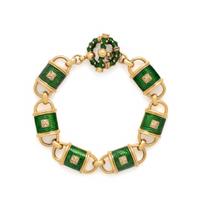 HIDALGO, YELLOW GOLD AND ENAMEL BRACELET