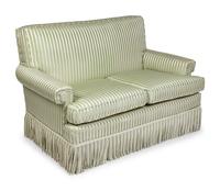 A Striped Silk Upholstered Two-Seat Sofa