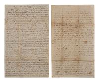 [AMERICANA]. 2 letters to Mr. R.H. Ward of Glasgow, KY, one discussing "Iowa Mobocracy."