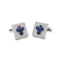 SAPPHIRE AND DIAMOND CLUB CUFFLINKS