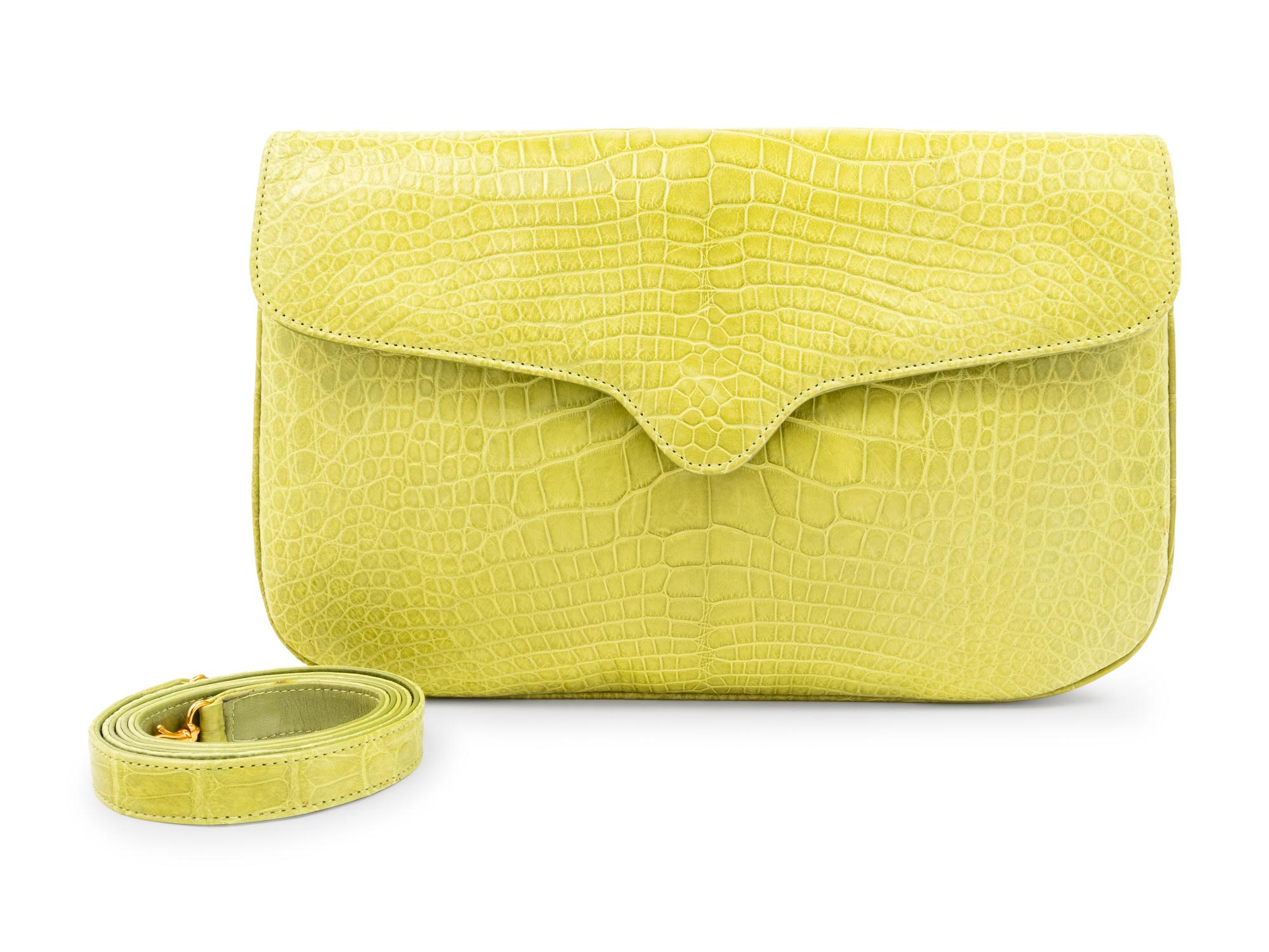 Two Designer Alligator Bags: One Lana Marks Clutch and One Bottega Veneta Clutch