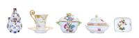 Five Porcelain Articles Height of tallest 5 1/4 inches.
