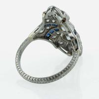 An Art Deco Diamond and Sapphire Ring