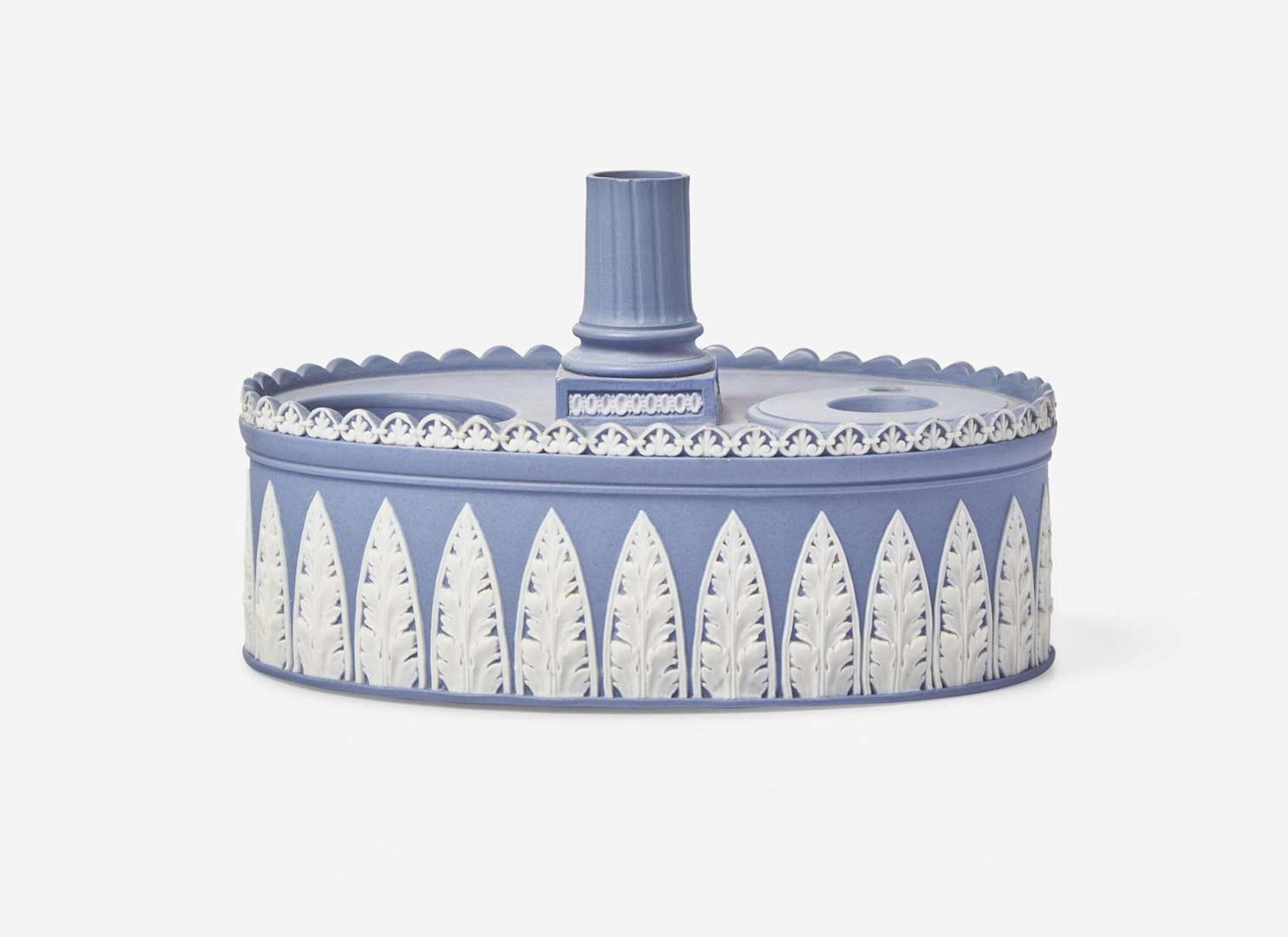 A Wedgwood Solid Blue Jasperware Inkstand, UK, circa 1785