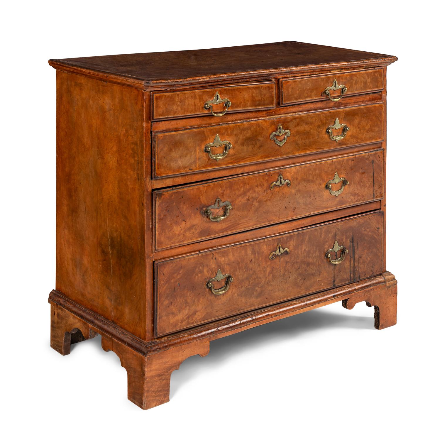A George II Walnut Chest of Drawers