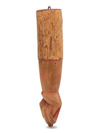 A Folk Art Carved Maple Figural Steamboat Whistle Pull