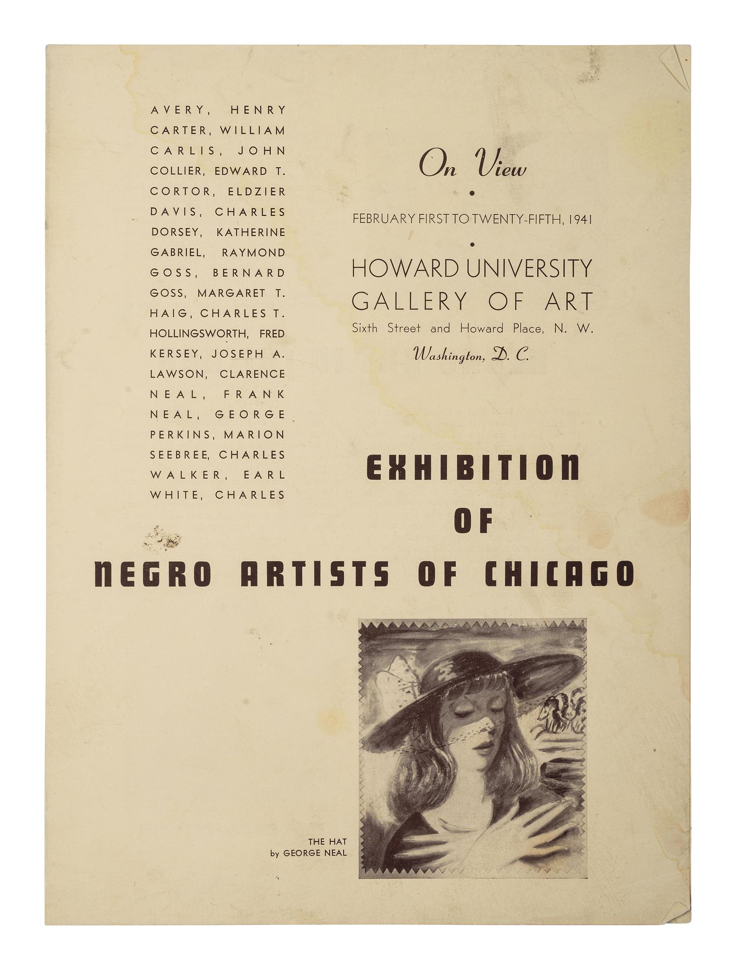 [ART]. MacLeish, Norman. Exhibition of Negro Artists of Chicago . Washington, DC: Howard University Gallery of Art, 1941.