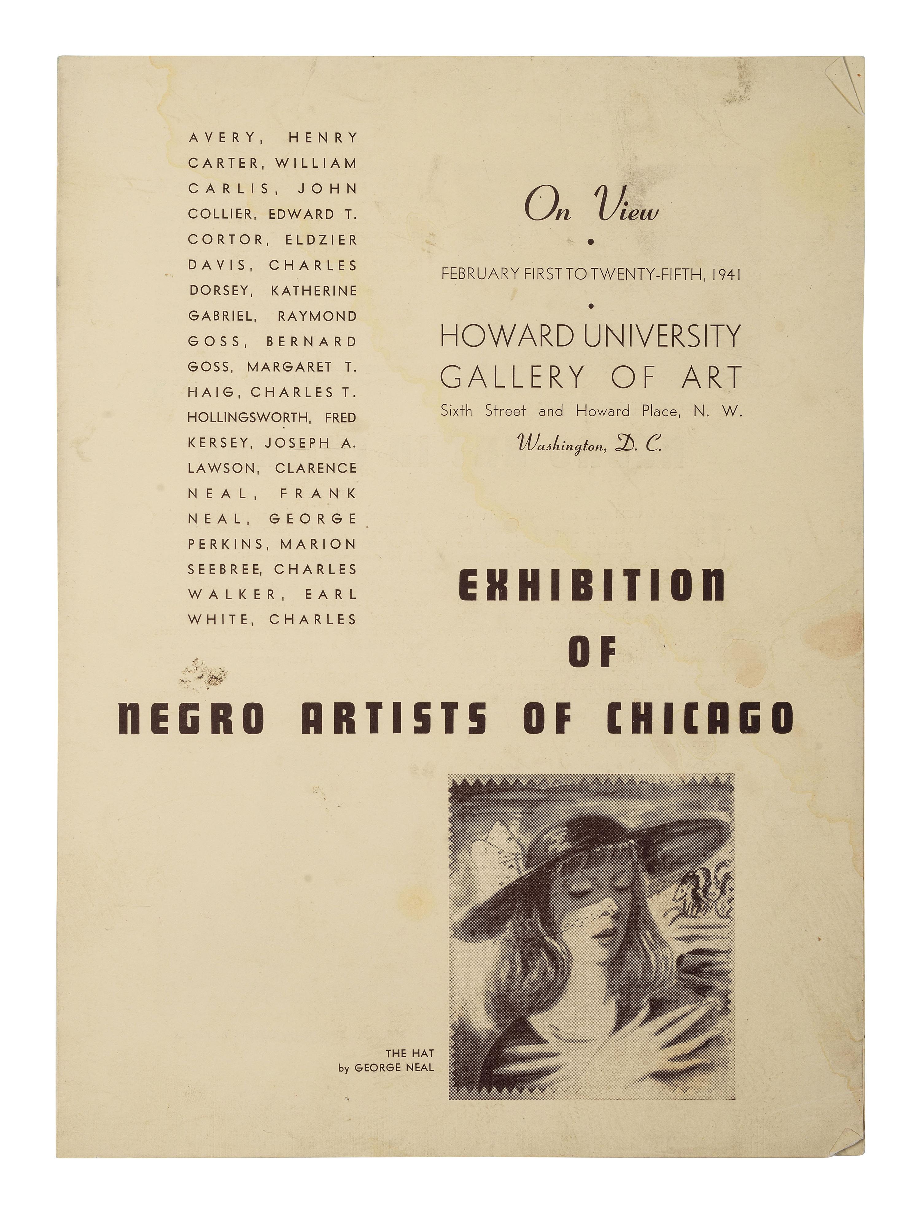 [ART]. MacLeish, Norman. Exhibition of Negro Artists of Chicago . Washington, DC: Howard University Gallery of Art, 1941.