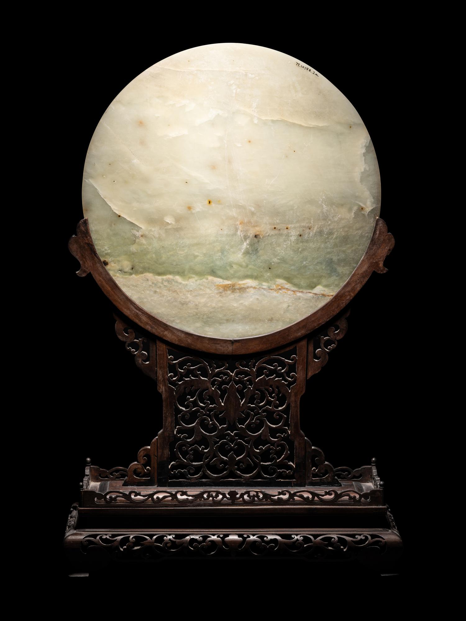 Three Chinese Hardstone Inset Serpentine Table Screens