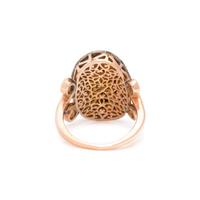 ANTIQUE, SILVER-TOPPED GOLD AND DIAMOND RING