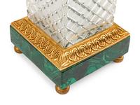 A Pair of Gilt Metal Mounted Cut Glass and Malachite Urns