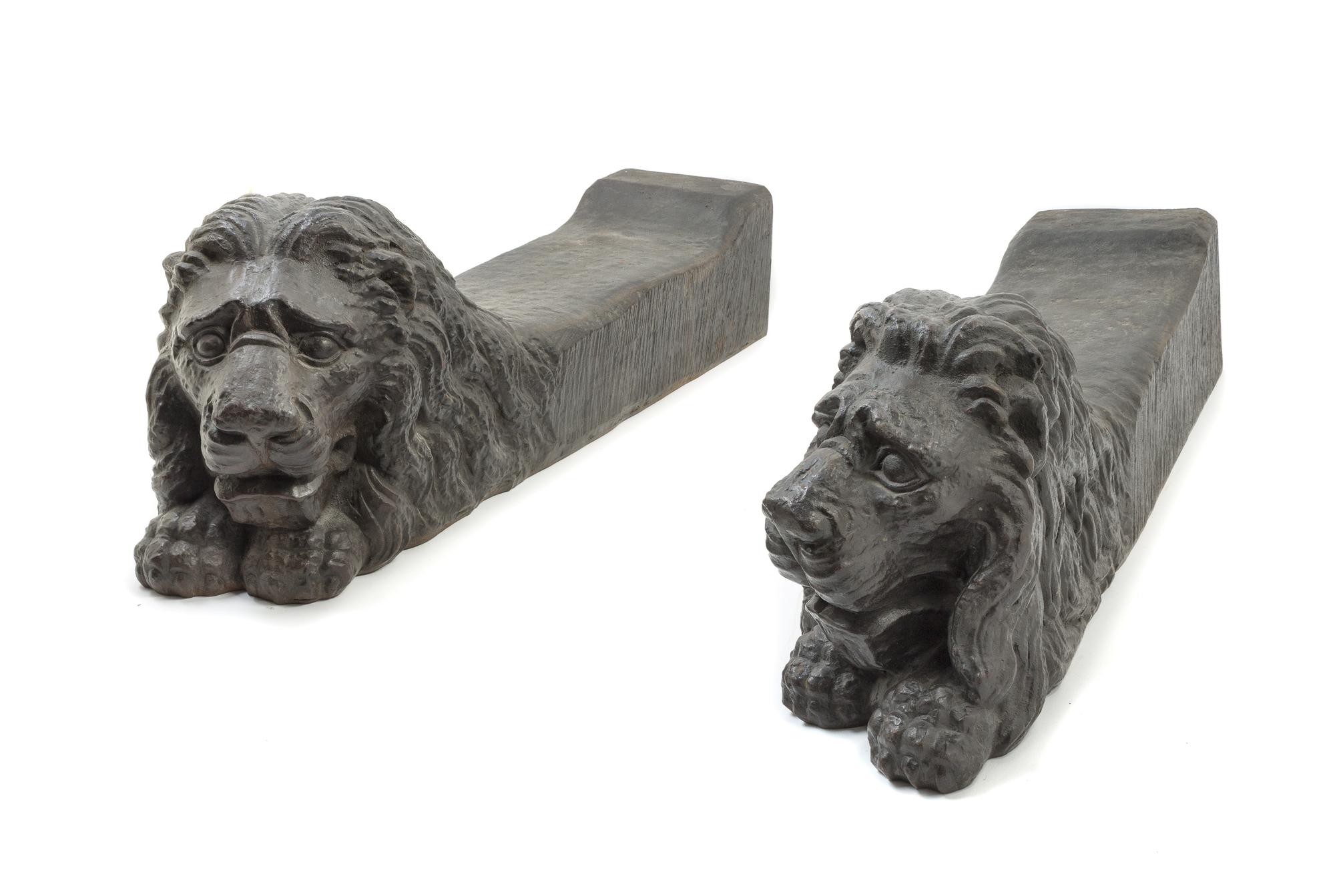 A Pair of Italian Iron Andirons Length of each 27 3/8 inches. — LATE 19TH/EARLY 20TH CENTURY