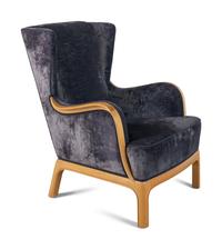 A Contemporary Velvet Upholstered Wing Chair