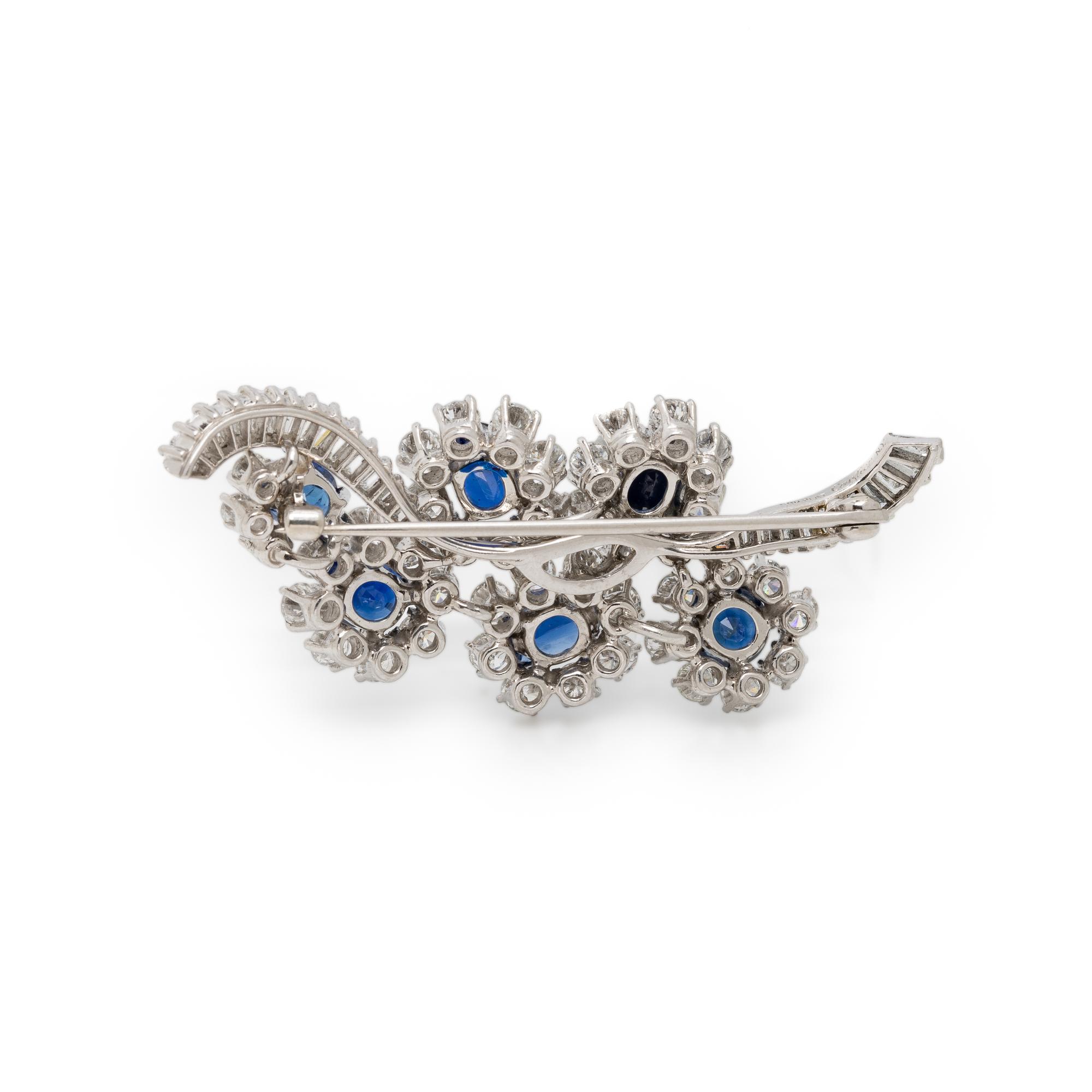 CARTIER, DIAMOND AND SAPPHIRE BROOCH