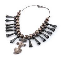 Isleta Double-Cross Squash Blossom Necklace