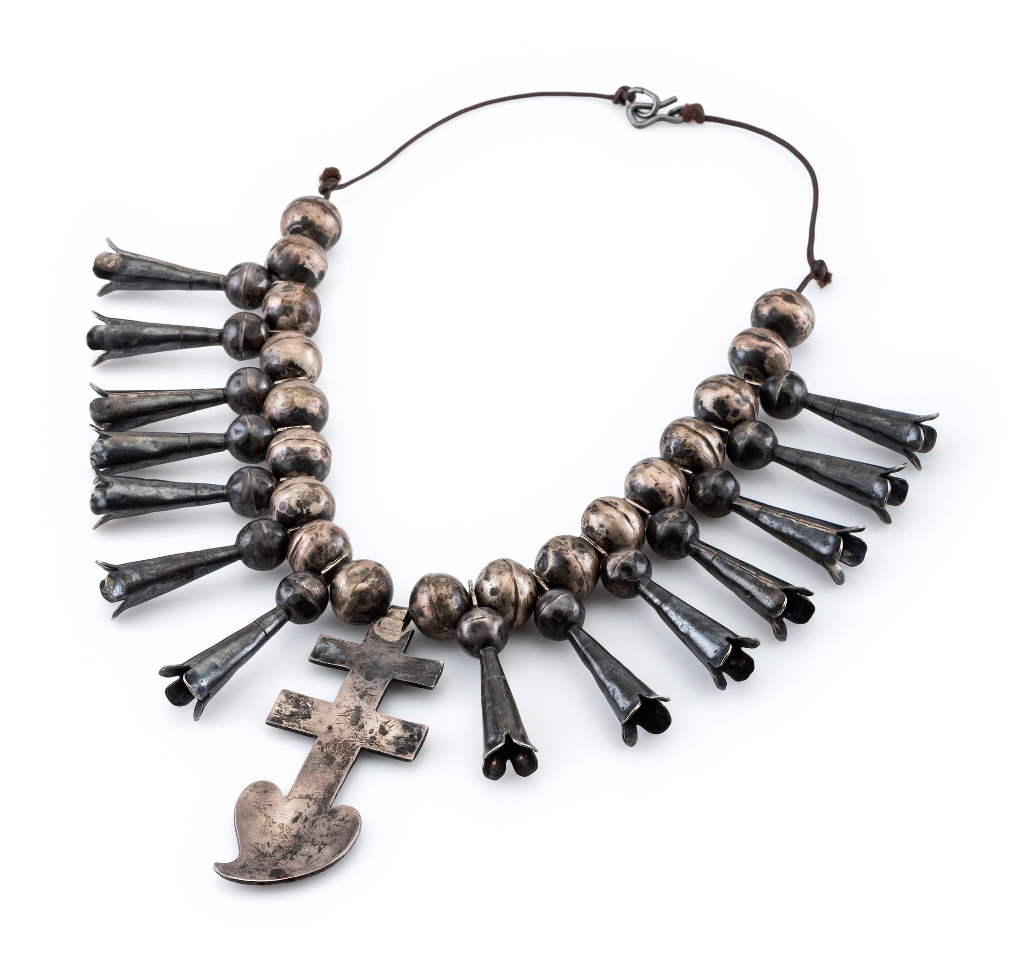 Isleta Double-Cross Squash Blossom Necklace