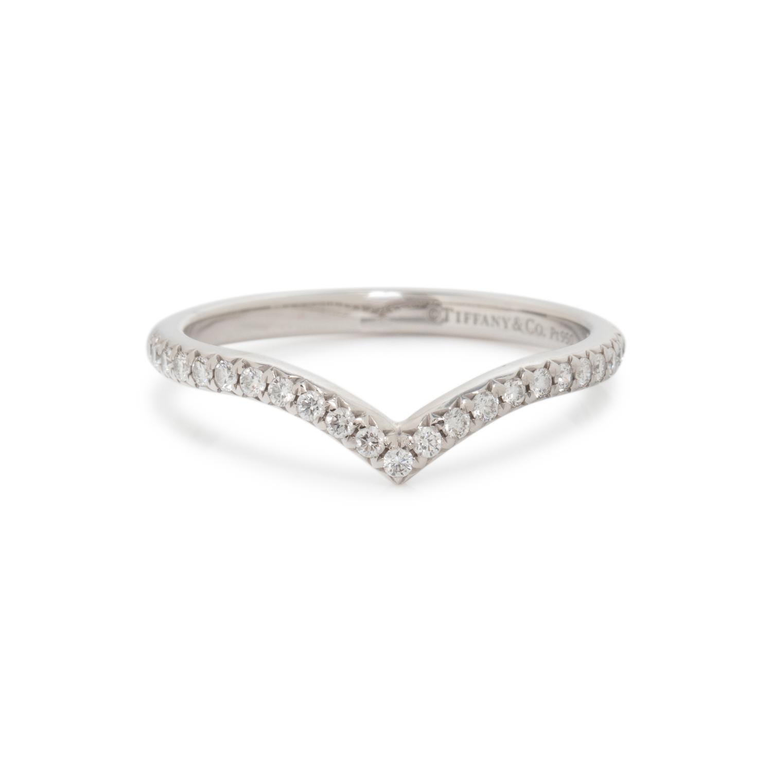 TIFFANY & CO., PLATINUM AND DIAMOND 'SOLESTE V' RING