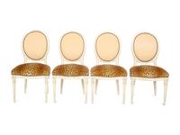 A Set of Eight Louis XVI Style Painted Oval-Back Dining Chairs