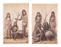[NATIVE AMERICANS]. TABER, photog. 2 large format photographs of Pimos and Jicorrillas Indians, Arizona.