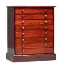 An Eight-Drawer Mahogany Lepidopterological Specimen Cabinet