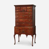 A Queen Anne carved cherry high chest New England, mid-18th century