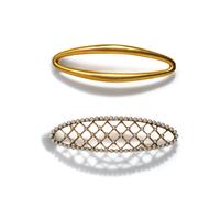 ANTIQUE, TWO YELLOW GOLD BARRETTES