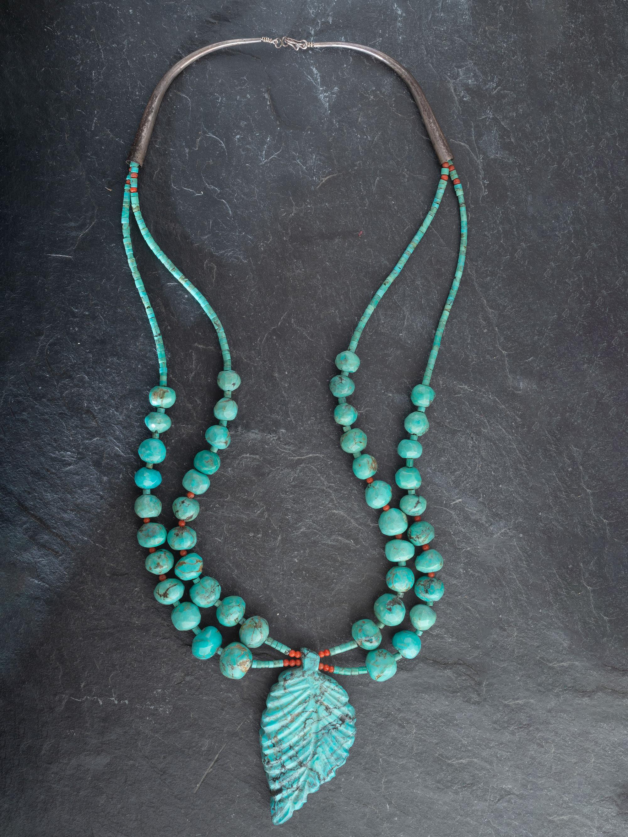 Zuni Carved Turquoise Necklace