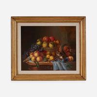 William M. Lanning (American, B.C. 1837-1860) Still Life with Fruit and Squirrel
