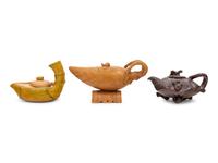 Six Chinese Yixing Zisha Pottery Teapots