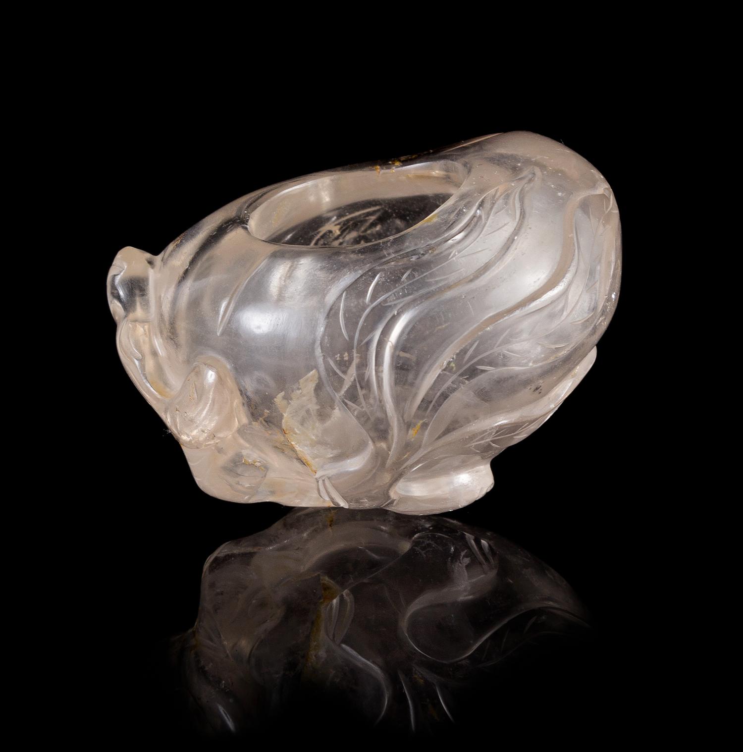 A Rock Crystal Brushwasher Length 2 1/4 inches.