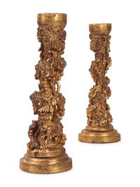 A Pair of Continental Giltwood Pedestals