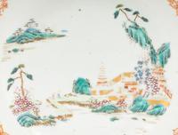 A Chinese Export Parcel Gilt Famille Rose Porcelain Plate