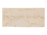 VON STEUBEN, Baron Friedrich Wilhelm (1730-1794). Receipt signed ("Steuben"), ca 1785.
