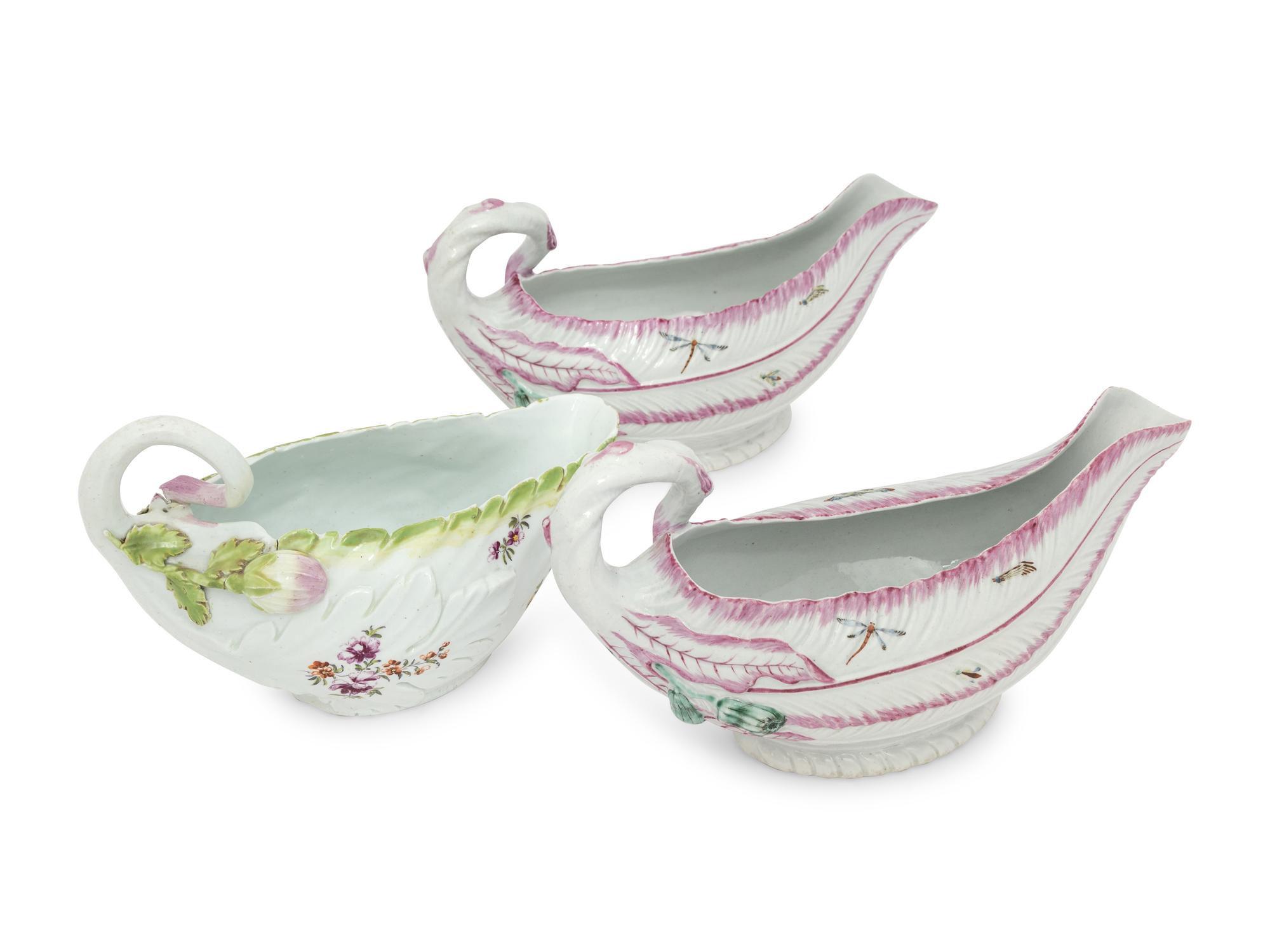 A Pair of French Porcelain Sauce Boats