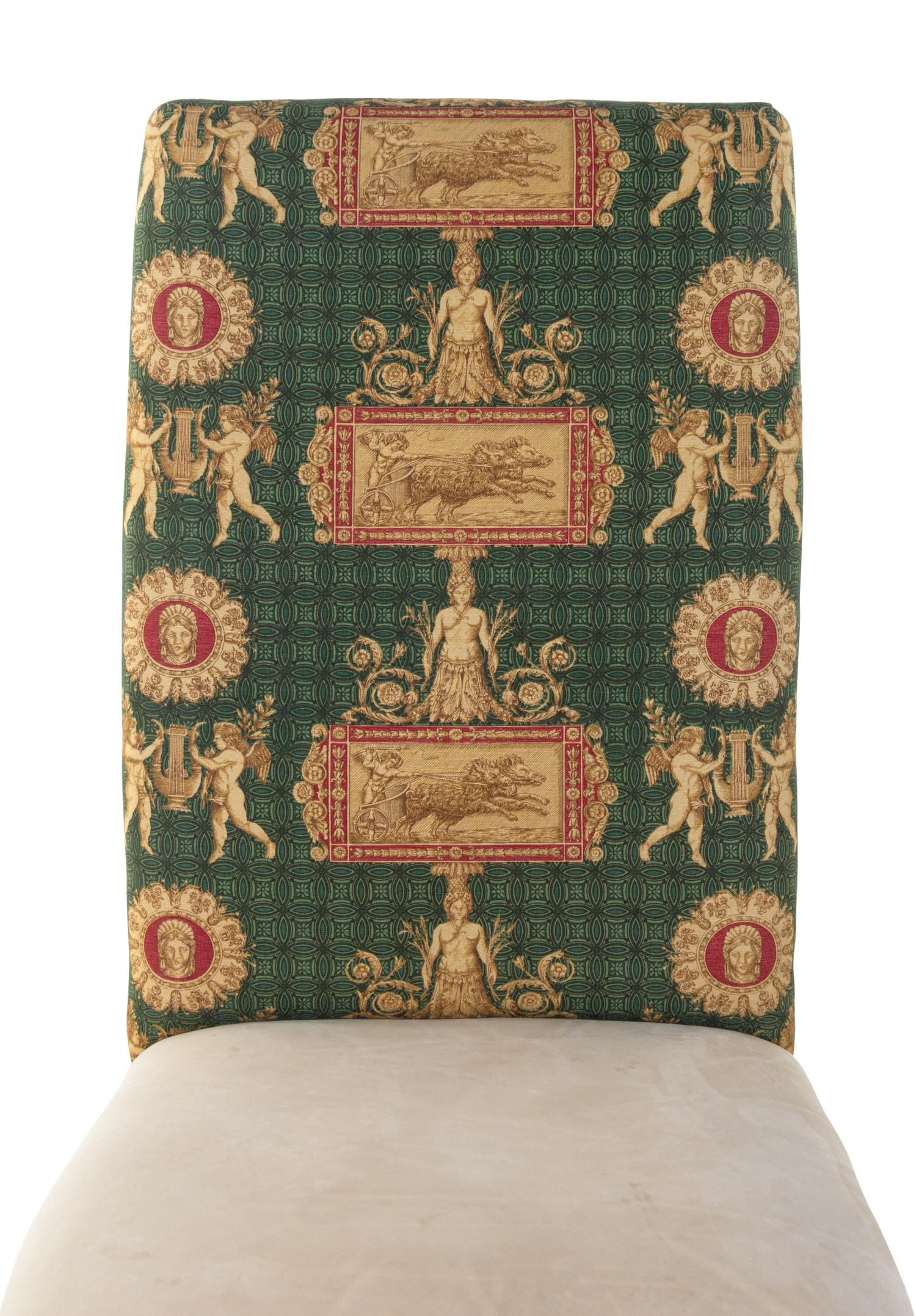 A Set of Eight Louis XIII Style Upholstered Dining Chairs