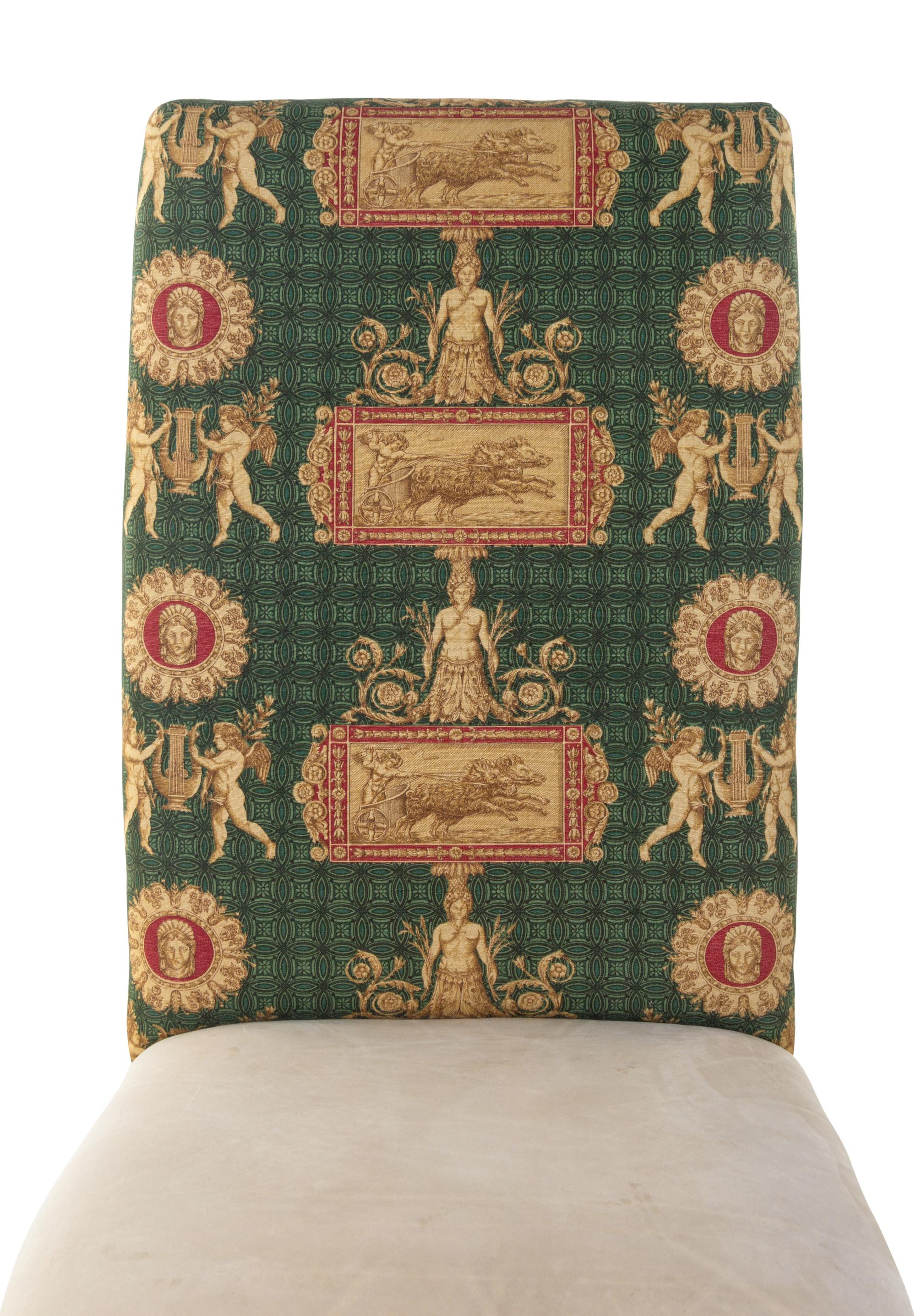 A Set of Eight Louis XIII Style Upholstered Dining Chairs