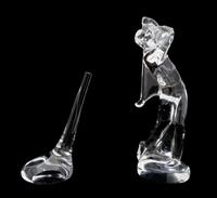 Two Crystal Golf Motif Articles Height of taller 9 1/2 inches. — 20TH CENTURY