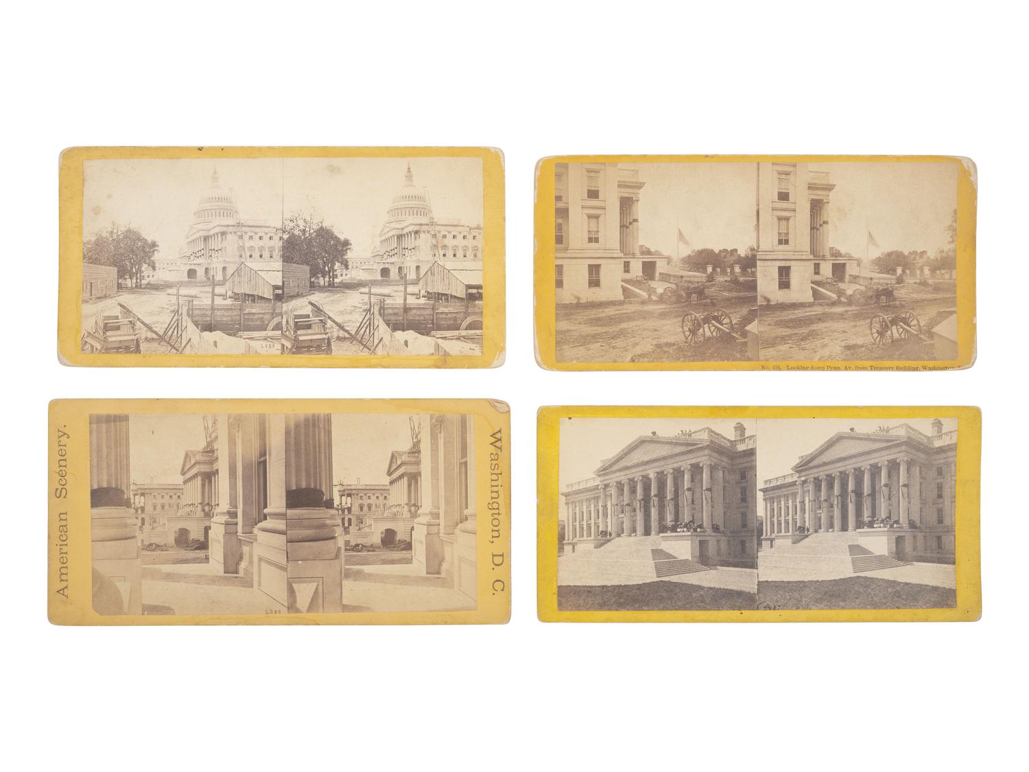 [LINCOLN, Abraham (1809-1865)]. The Lincoln funeral in WASHINGTON. 10 stereoviews, incl. procession.