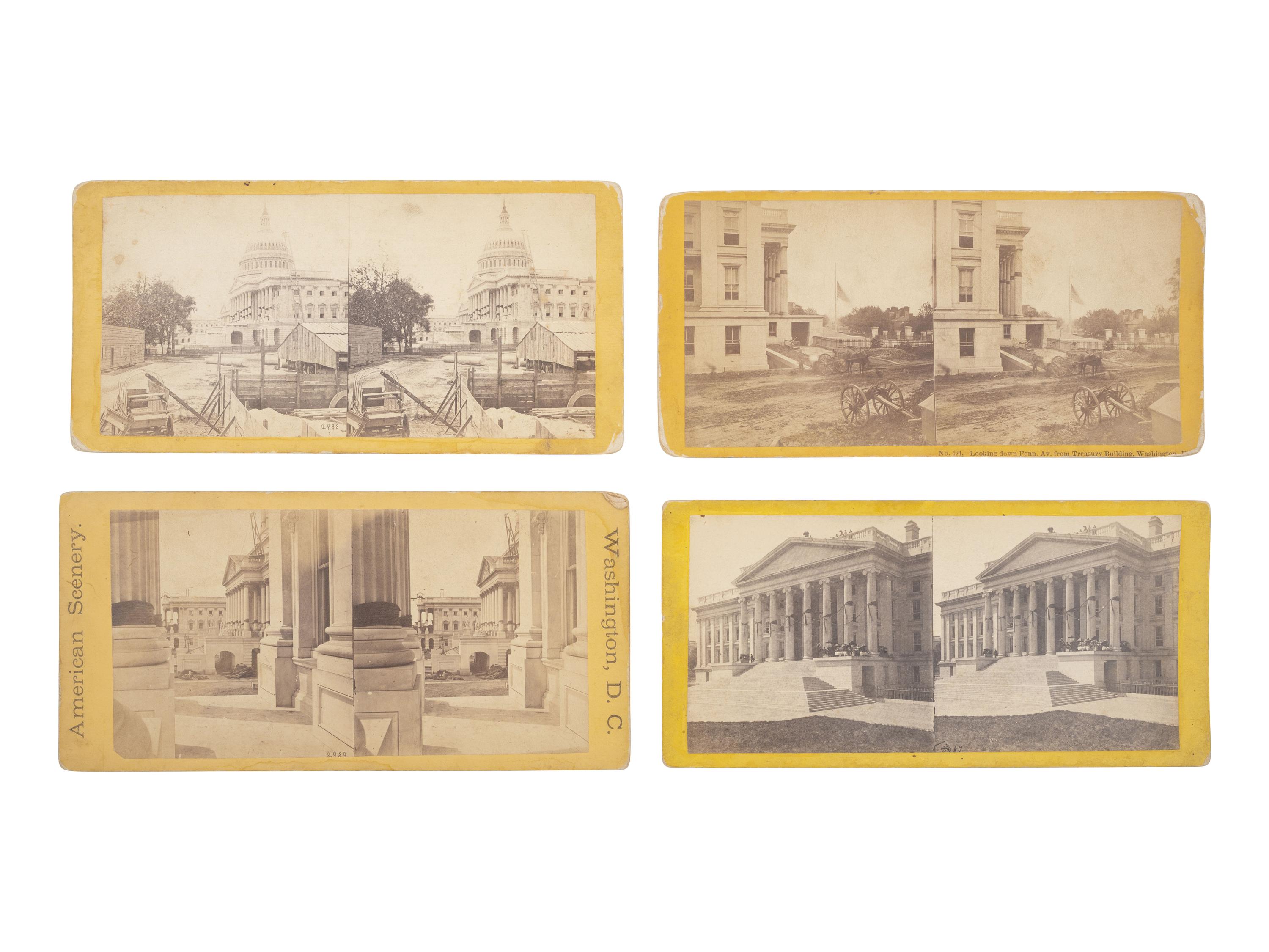 [LINCOLN, Abraham (1809-1865)]. The Lincoln funeral in WASHINGTON. 10 stereoviews, incl. procession.