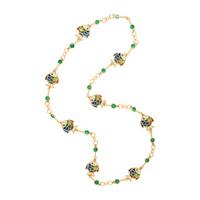 Plique-à-Jour Enamel and Yellow Gold Fish Motif Necklace