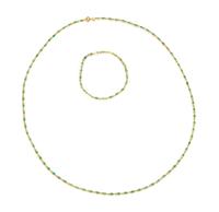 A Yellow Gold and Emerald Demi Parure, 5.80 dwts.